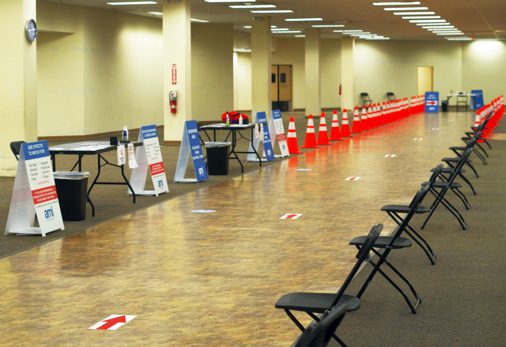 Vaccine clinic waiting area